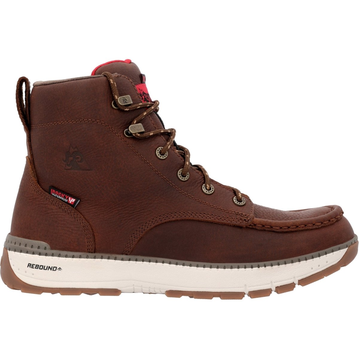 Rocky Rebound Men's Wedge Waterproof Work Boots Rkk0434 In Brown - TLW Shoes