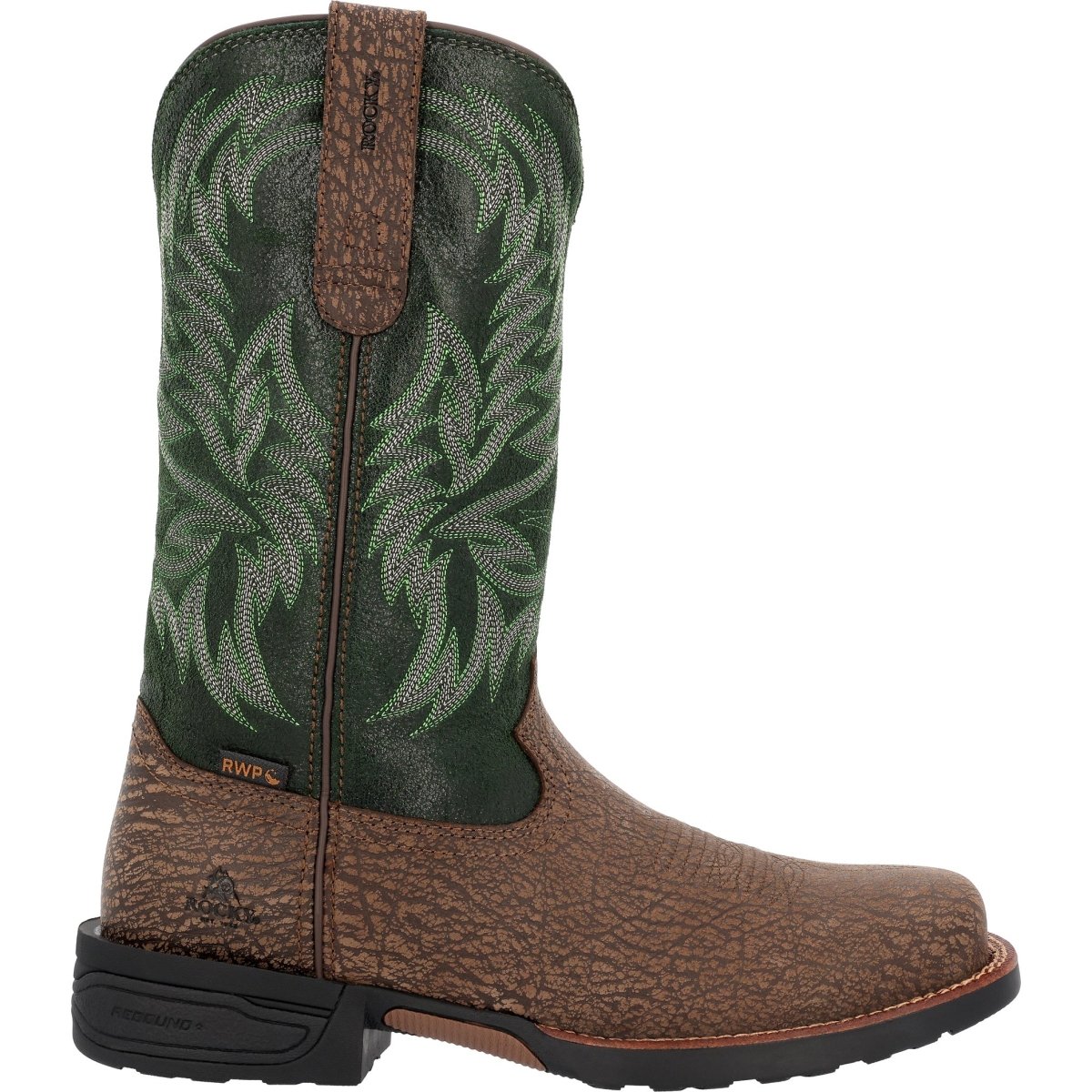 Rocky Bronco Men's 12” Composite Toe Western Boots Rkw0454 In Green - TLW Shoes