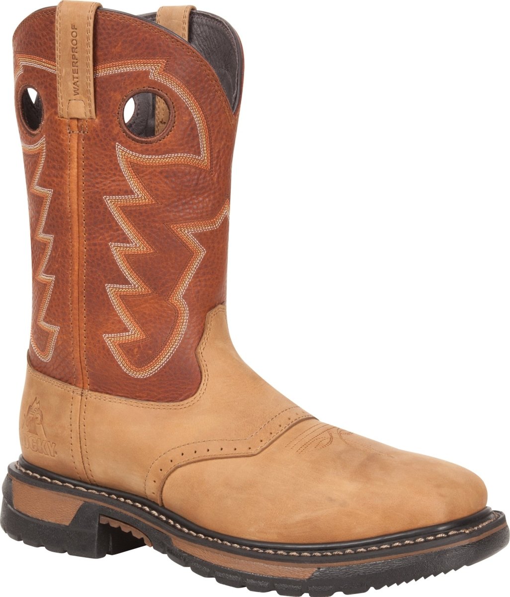 Rocky Original Ride Men's Steel Toe Waterproof Western Boots Rkyw041 In Brown - TLW Shoes