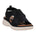 Women's Romy Black Stretch Lycra Wedge Sandals - TLW Shoes