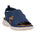 Women's Romy Navy Stretch Lycra Wedge Sandals - TLW Shoes