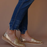 GOLD LEATHER HUARACHE - TLW Shoes