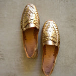 GOLD LEATHER HUARACHE - TLW Shoes