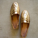 GOLD LEATHER HUARACHE - TLW Shoes