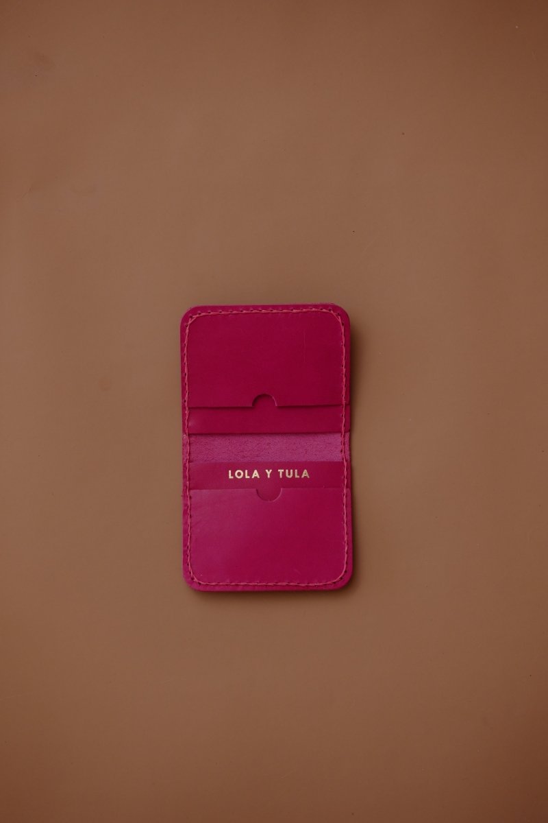 LEATHER CARDHOLDER WALLET // PINK - TLW Shoes