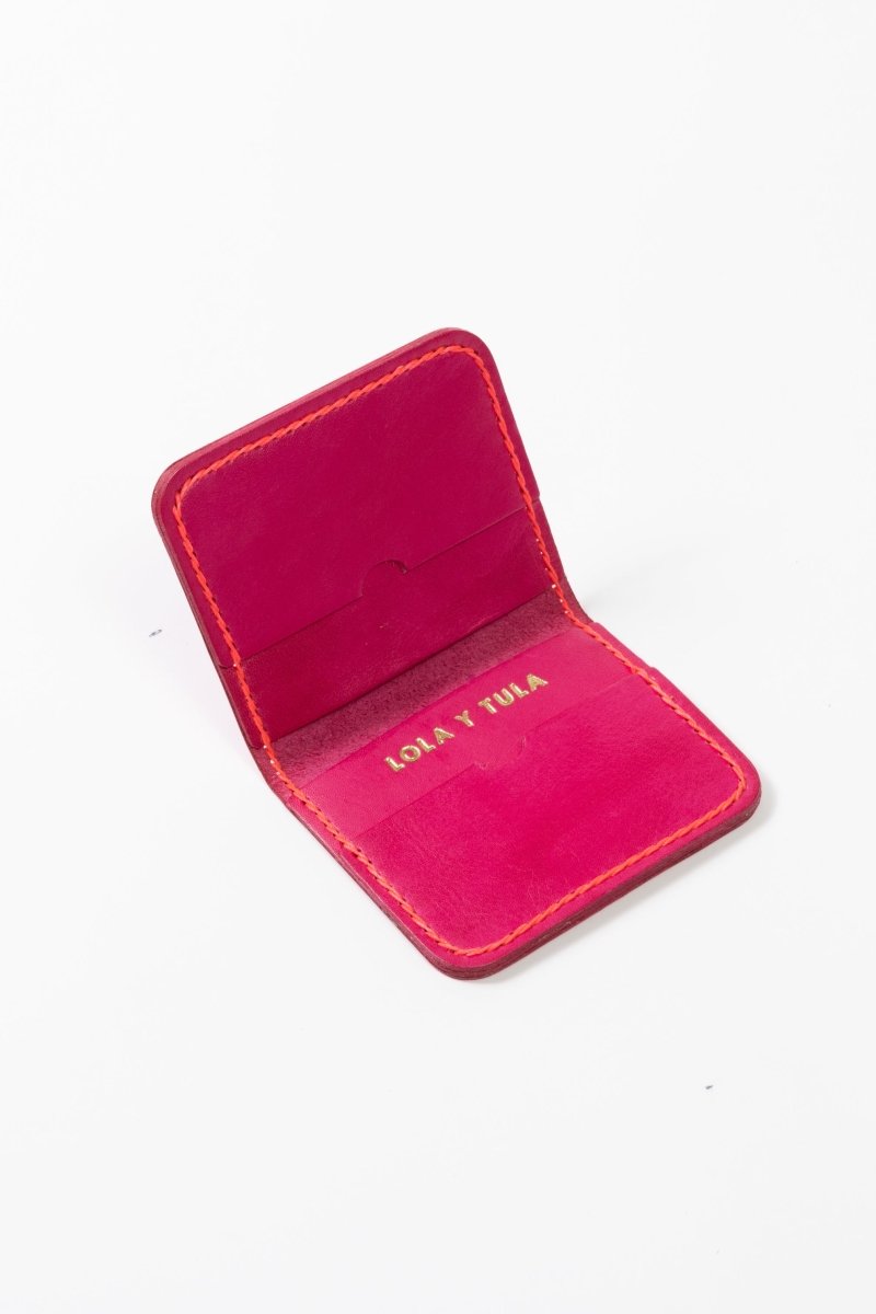 LEATHER CARDHOLDER WALLET // PINK - TLW Shoes