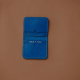 LEATHER CARDHOLDER WALLET // PACIFIC BLUE - TLW Shoes