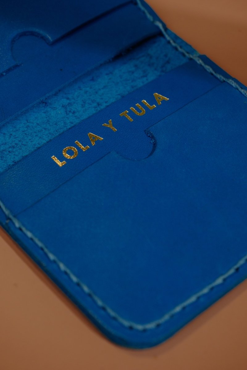 LEATHER CARDHOLDER WALLET // PACIFIC BLUE - TLW Shoes