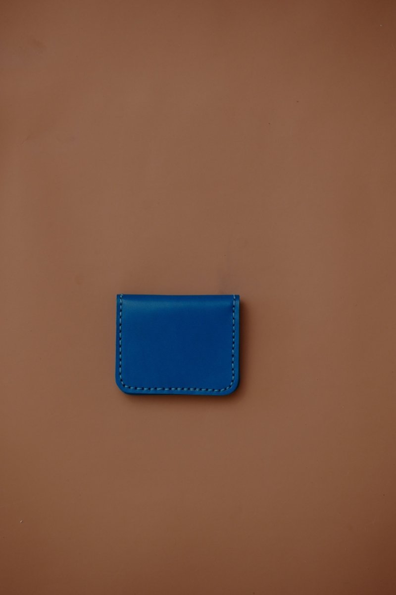LEATHER CARDHOLDER WALLET // PACIFIC BLUE - TLW Shoes