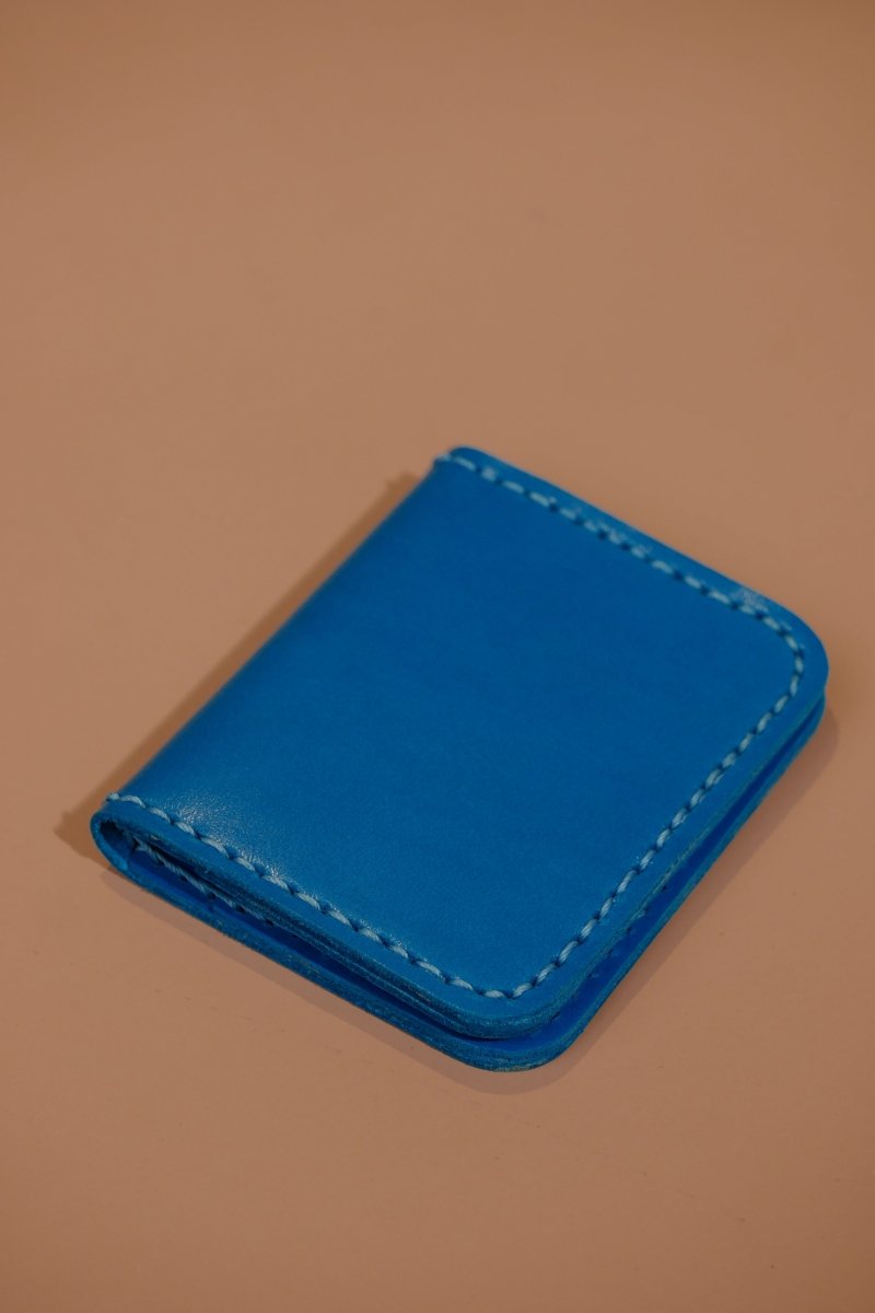 LEATHER CARDHOLDER WALLET // PACIFIC BLUE - TLW Shoes