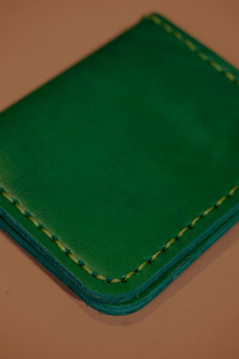 LEATHER CARDHOLDER WALLET // EMERALD - TLW Shoes