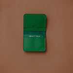 LEATHER CARDHOLDER WALLET // EMERALD - TLW Shoes