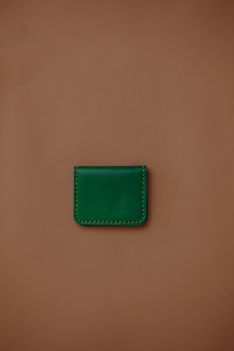LEATHER CARDHOLDER WALLET // EMERALD - TLW Shoes