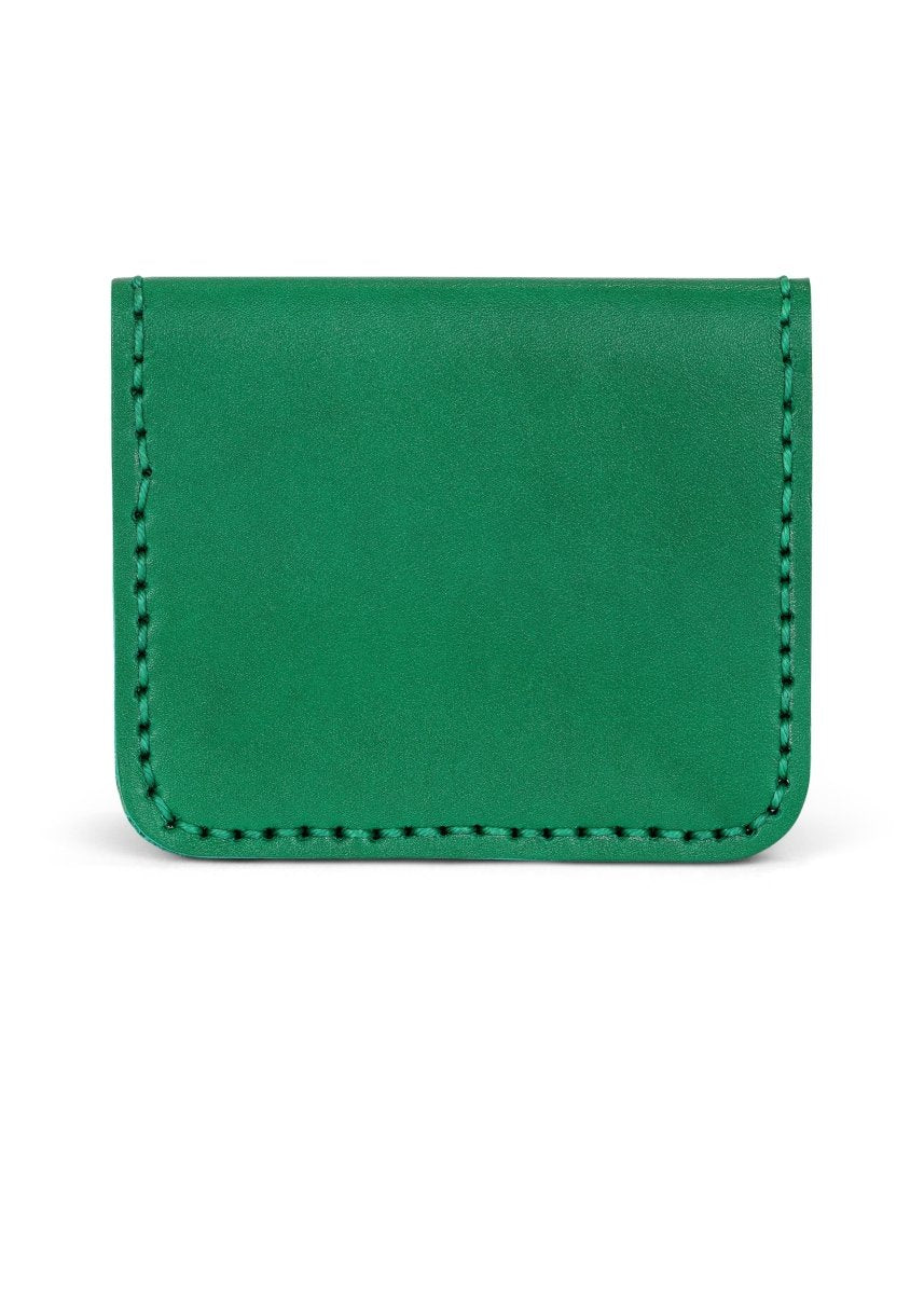 LEATHER CARDHOLDER WALLET // EMERALD - TLW Shoes