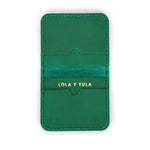 LEATHER CARDHOLDER WALLET // EMERALD - TLW Shoes