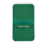 LEATHER CARDHOLDER WALLET // EMERALD - TLW Shoes