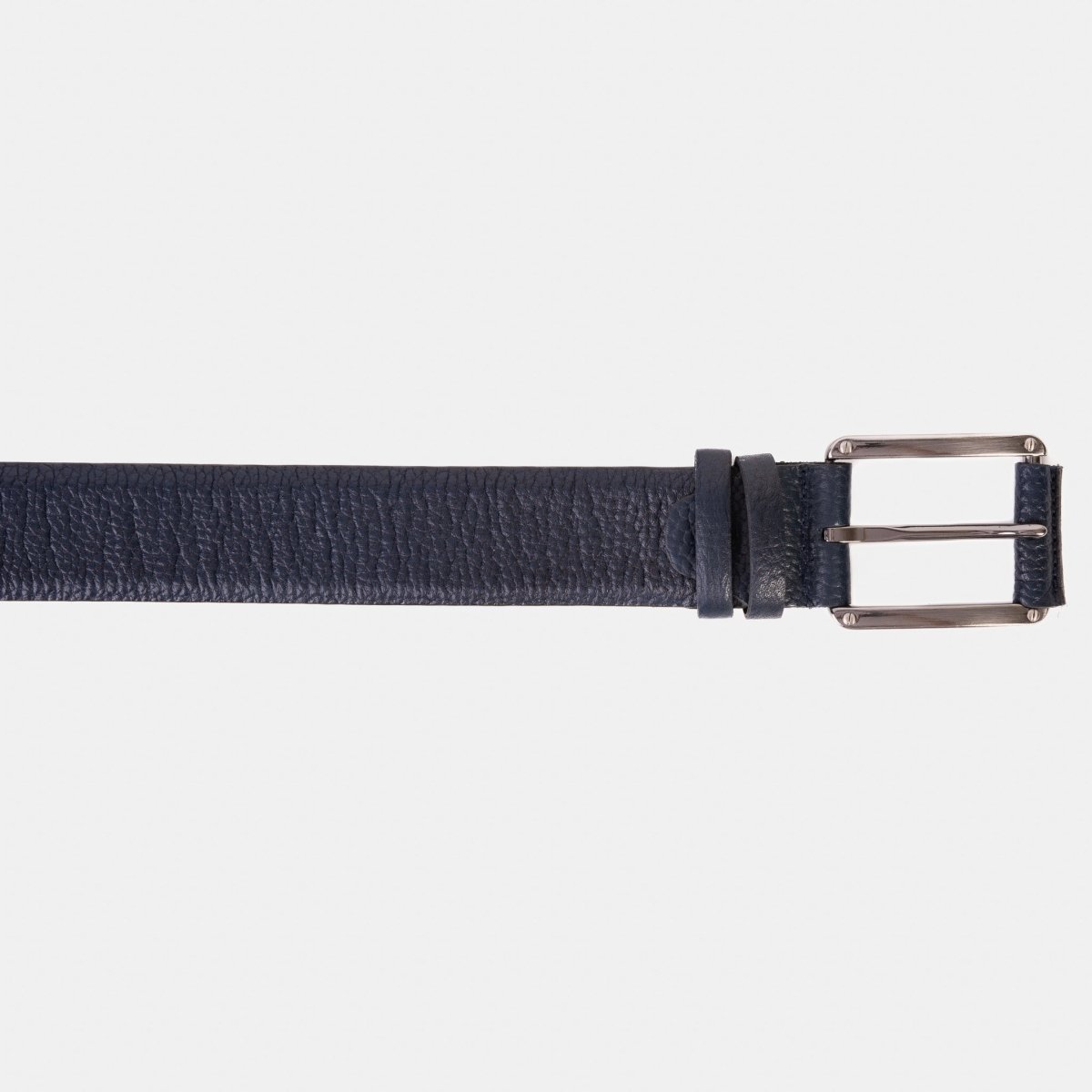The Draco Navy Calfskin Belt - TLW Shoes