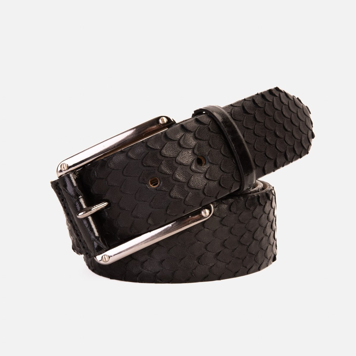 The Caesars Black Leather Belt - TLW Shoes