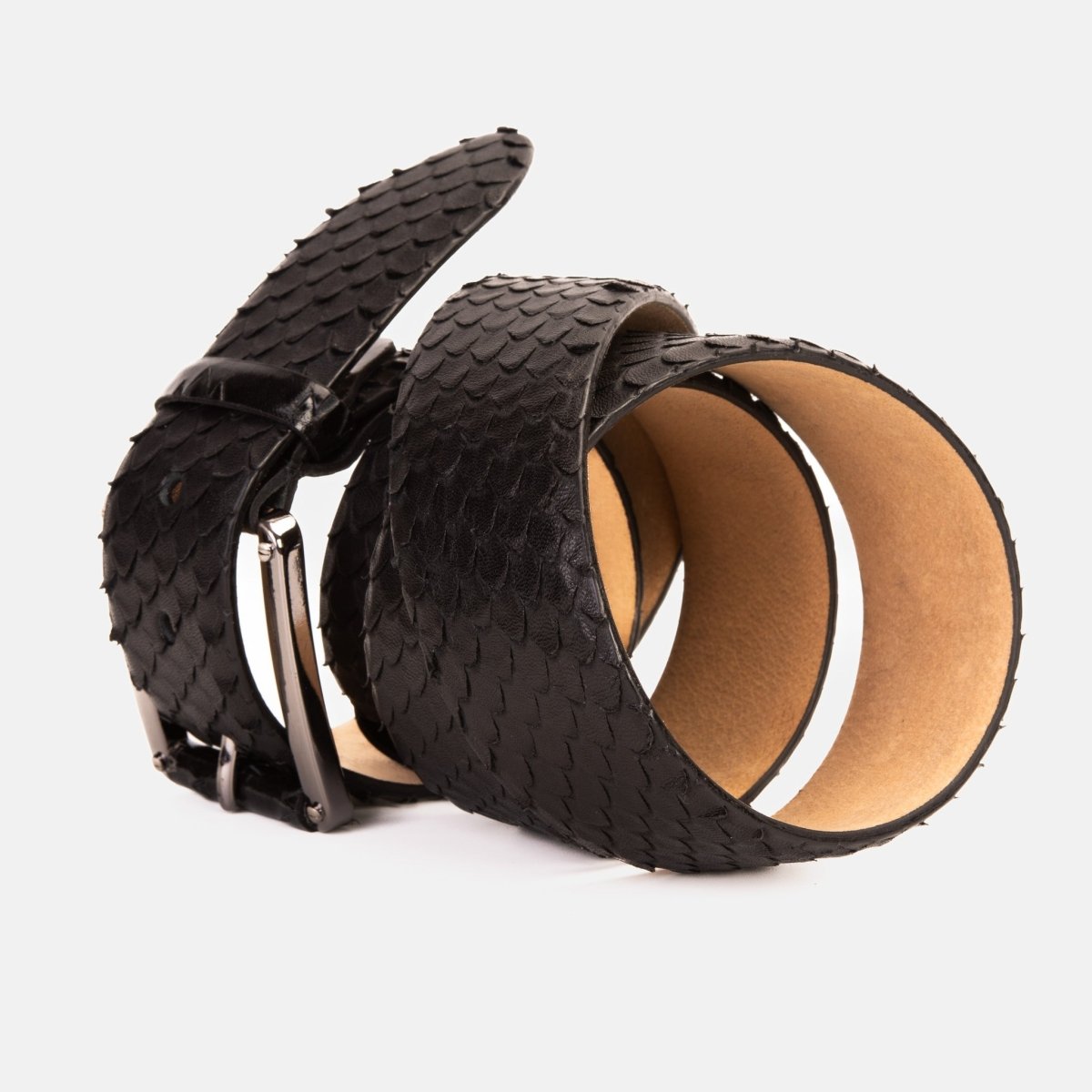 The Caesars Black Leather Belt - TLW Shoes