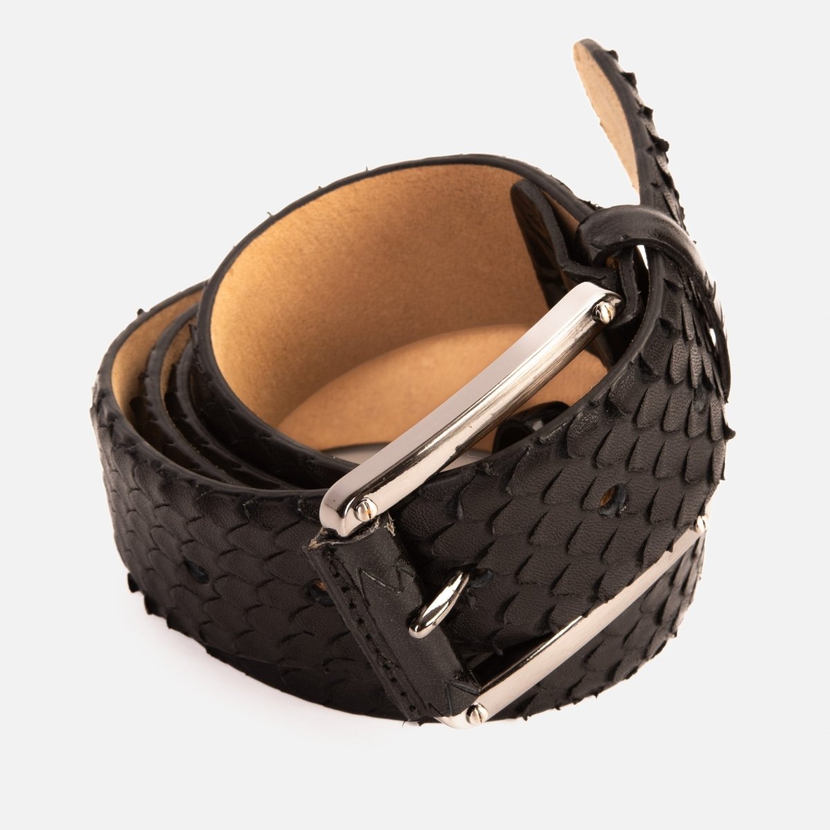 The Caesars Black Leather Belt - TLW Shoes