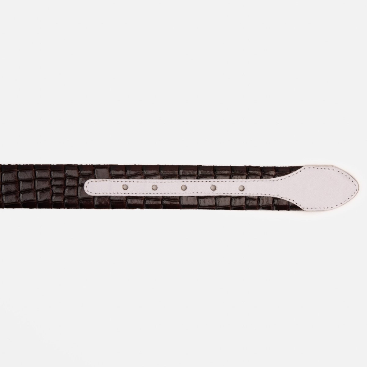 The Bellagio Brown & White Leather Belt - TLW Shoes
