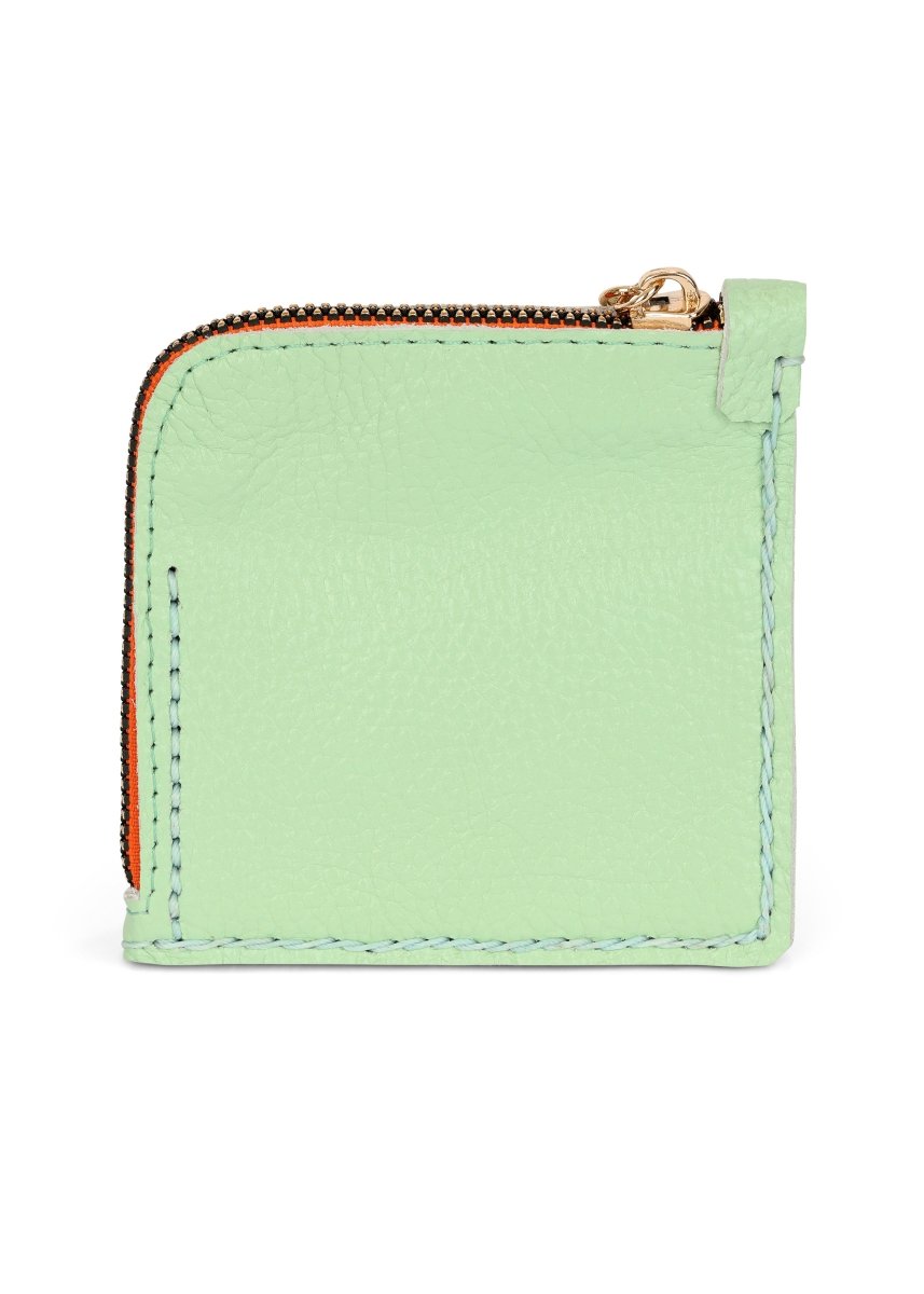 JAGUAR EMBROIDERED ZIP AROUND WALLET // MINT - TLW Shoes