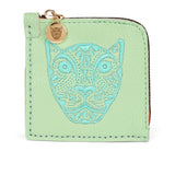 JAGUAR EMBROIDERED ZIP AROUND WALLET // MINT - TLW Shoes