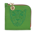 JAGUAR EMBROIDERED ZIP AROUND WALLET // GREEN - TLW Shoes