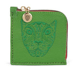 JAGUAR EMBROIDERED ZIP AROUND WALLET // GREEN - TLW Shoes