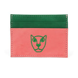 JAGUAR LEATHER CARD HOLDER WALLET // PINK + GREEN - TLW Shoes