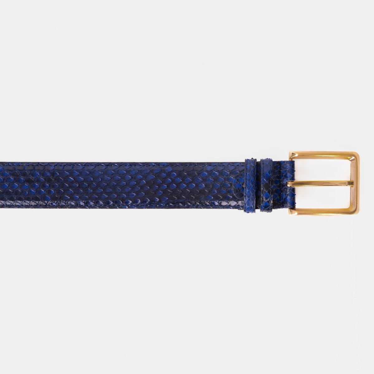 The Boss Navy Blue Pythn Snk Leather Belt - TLW Shoes