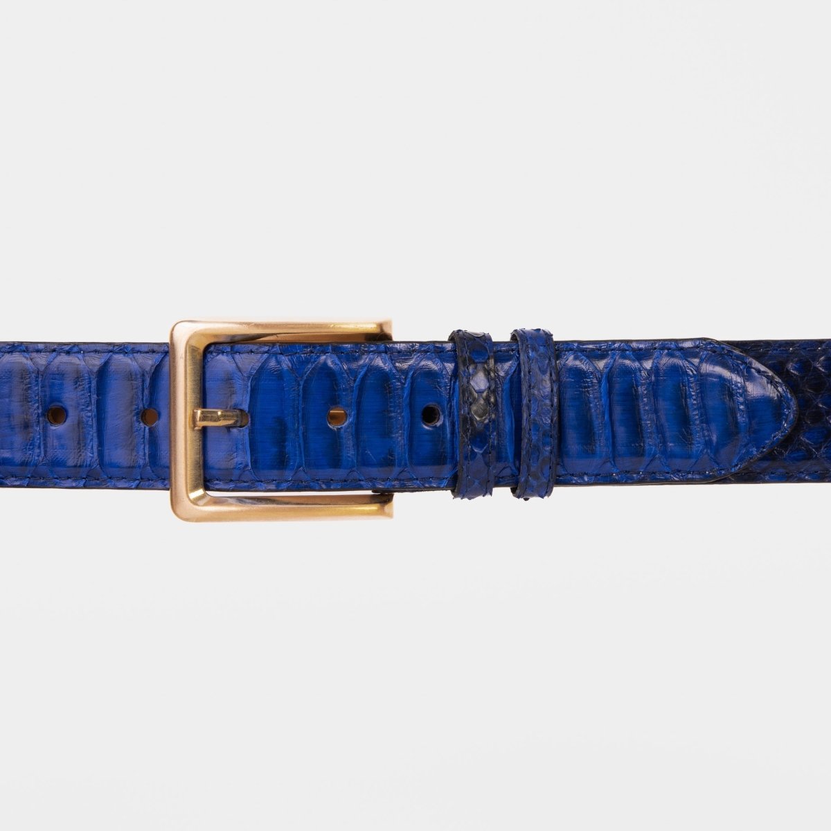 The Boss Navy Blue Pythn Snk Leather Belt - TLW Shoes