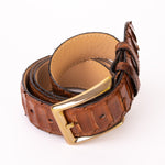 The Boss Tan Pythn Snk Leather Belt - TLW Shoes