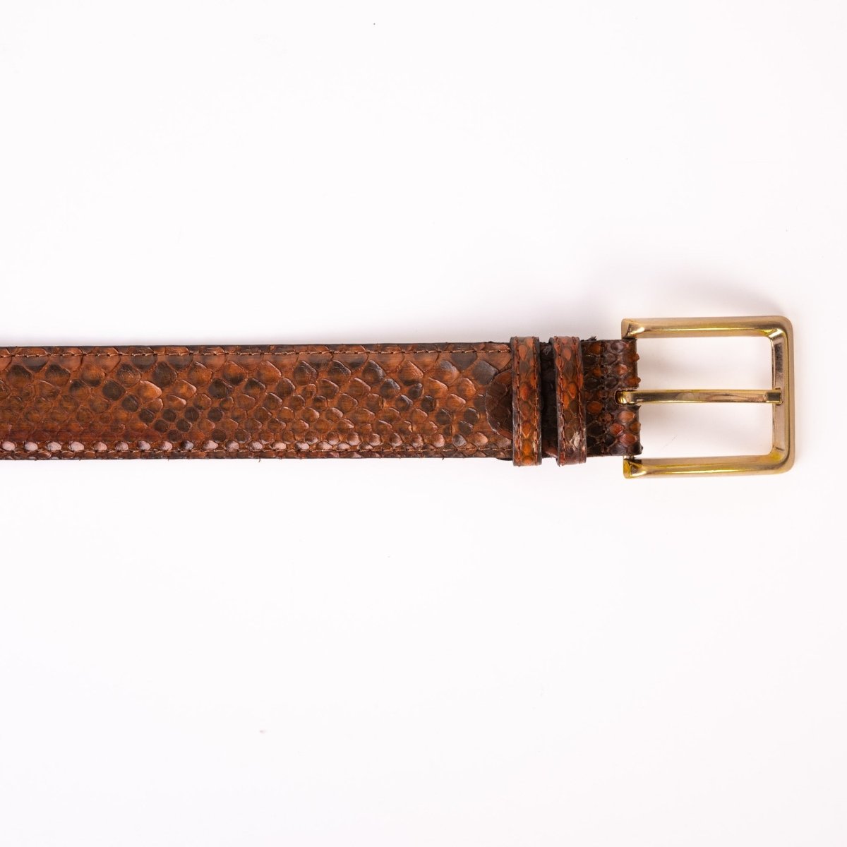 The Boss Tan Pythn Snk Leather Belt - TLW Shoes