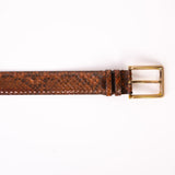 The Boss Tan Pythn Snk Leather Belt - TLW Shoes