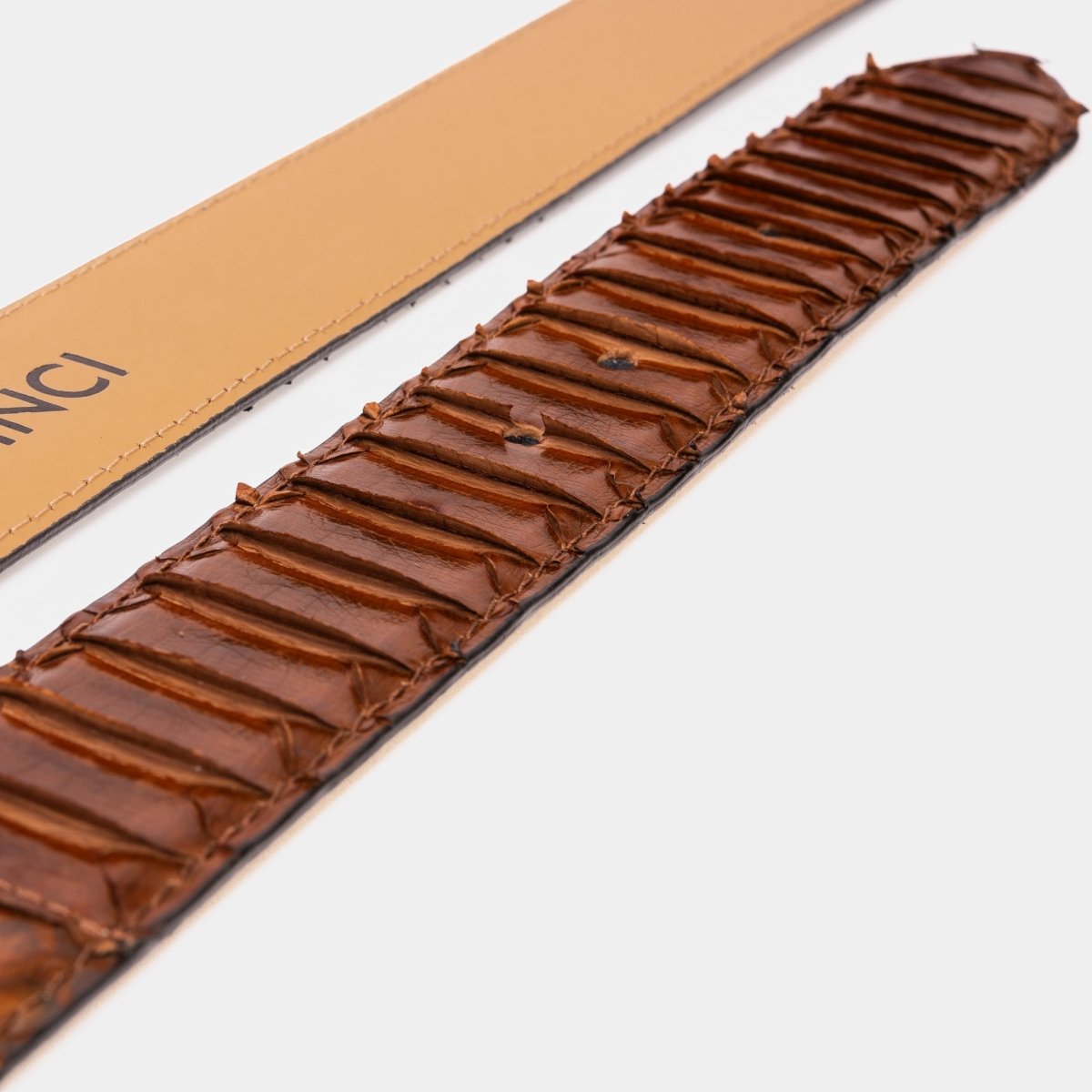 The Boss Tan Pythn Snk Leather Belt - TLW Shoes