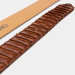 The Boss Tan Pythn Snk Leather Belt - TLW Shoes
