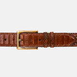 The Boss Tan Pythn Snk Leather Belt - TLW Shoes