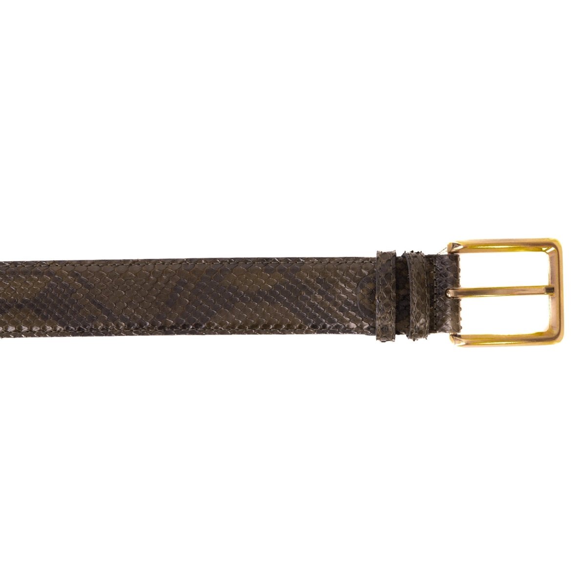 The Bethesda Green Pythn Snk Leather Belt - TLW Shoes