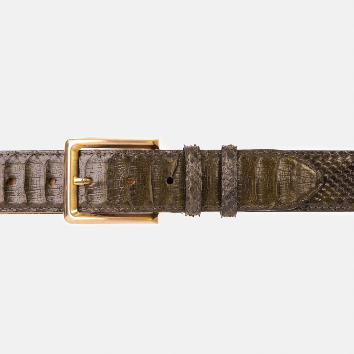 The Bethesda Green Pythn Snk Leather Belt - TLW Shoes