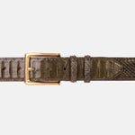 The Bethesda Green Pythn Snk Leather Belt - TLW Shoes