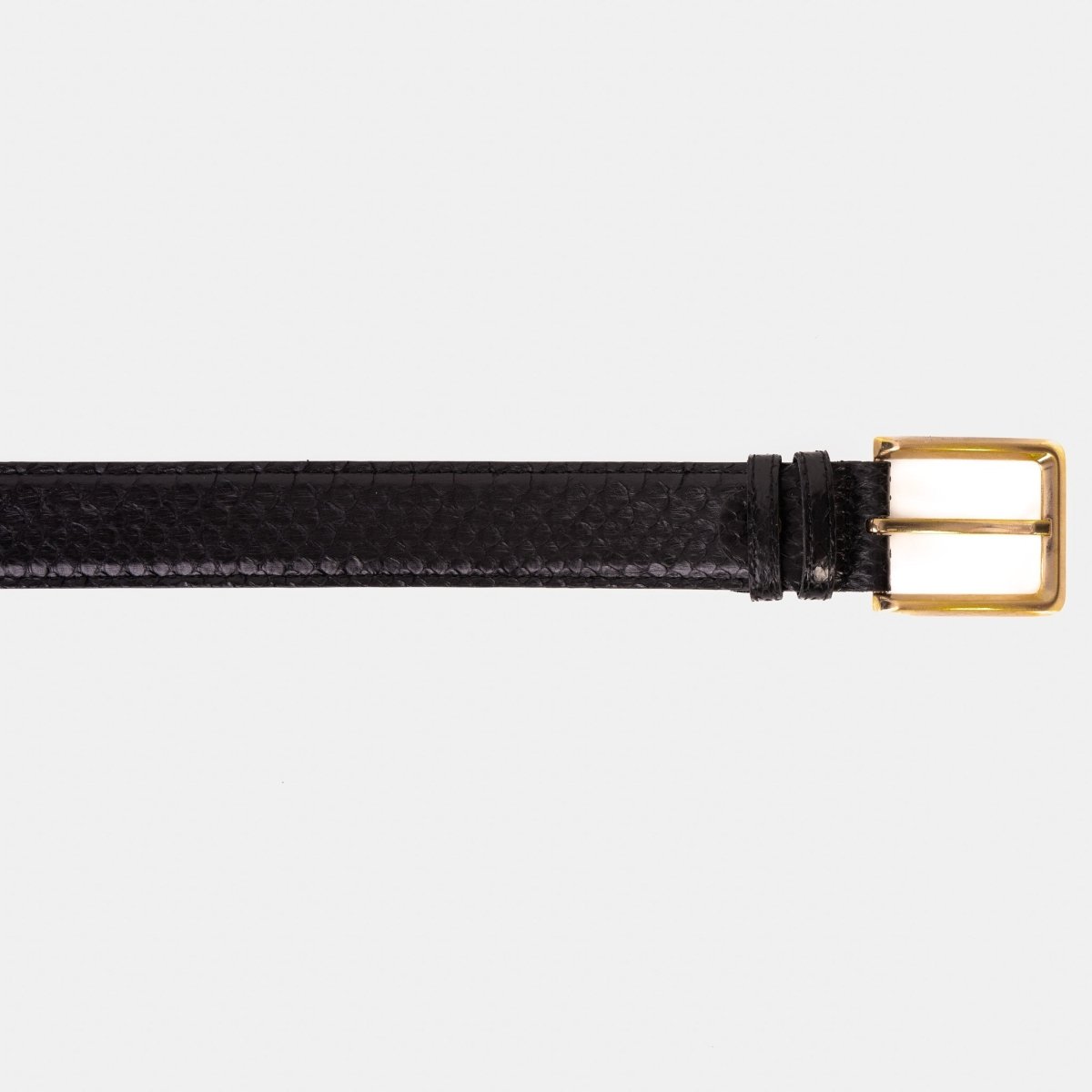The Bethesda Black pythn Sneak Leather Belt - TLW Shoes