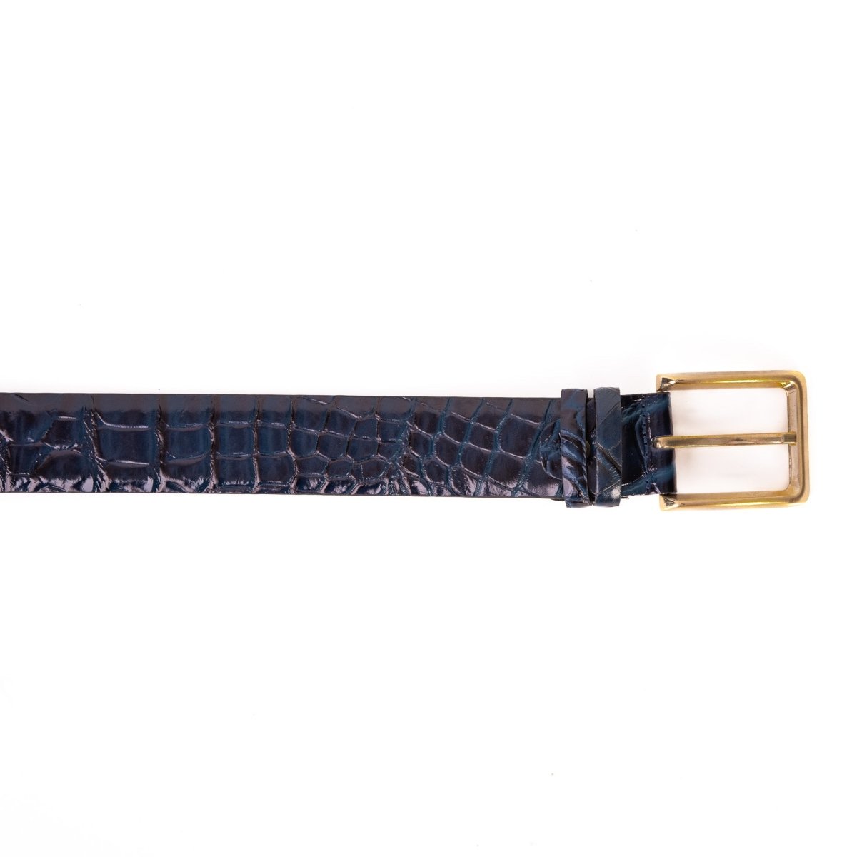 The Strat Navy Blue Leather Belt - TLW Shoes