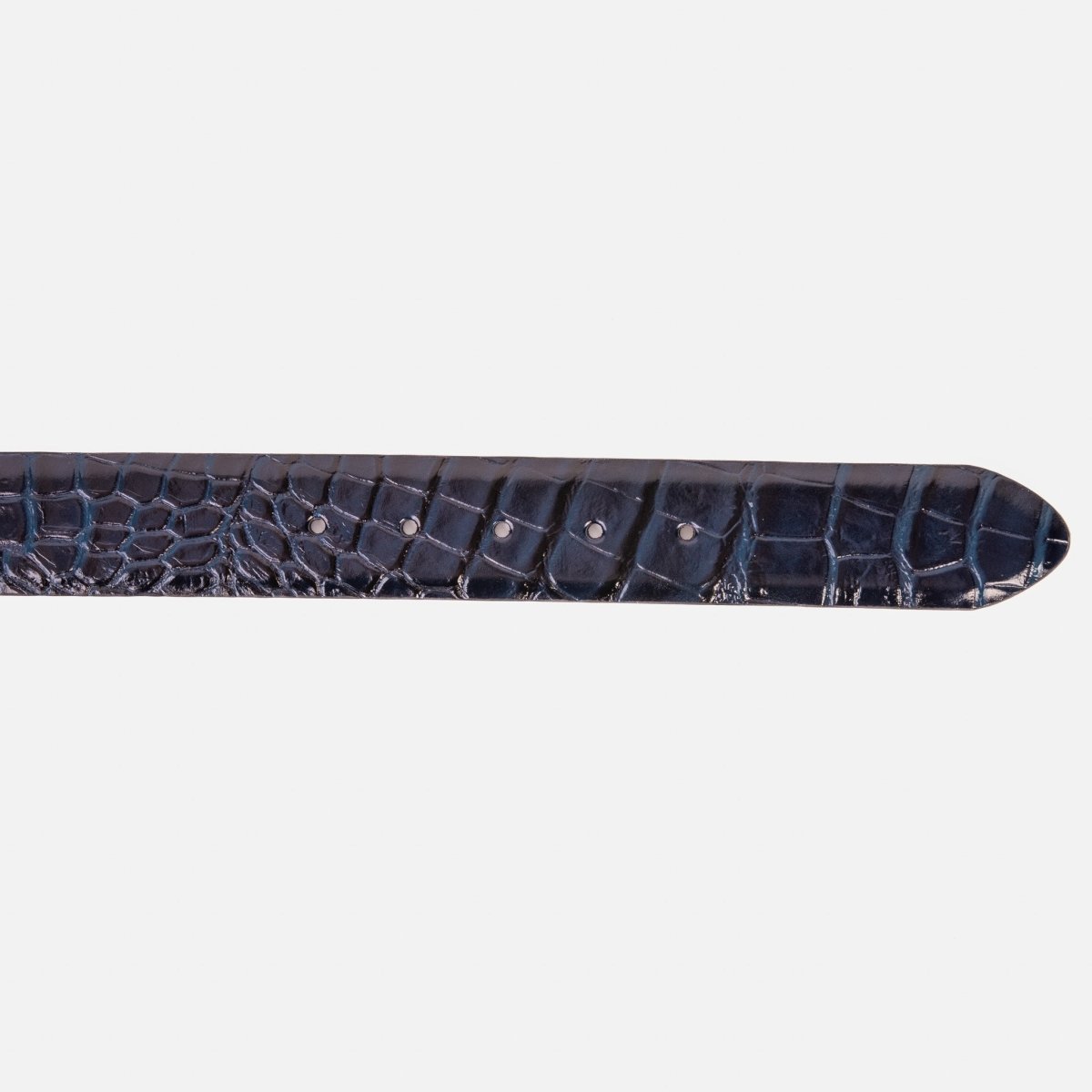 The Strat Navy Blue Leather Belt - TLW Shoes