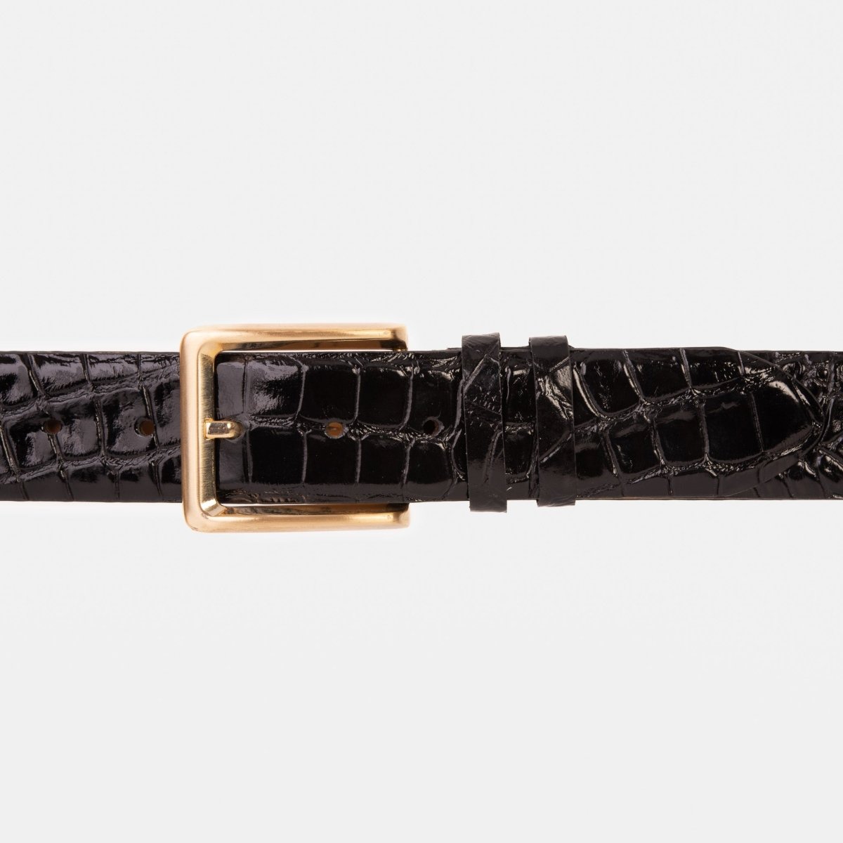 The Strat Black Leather Belt - TLW Shoes