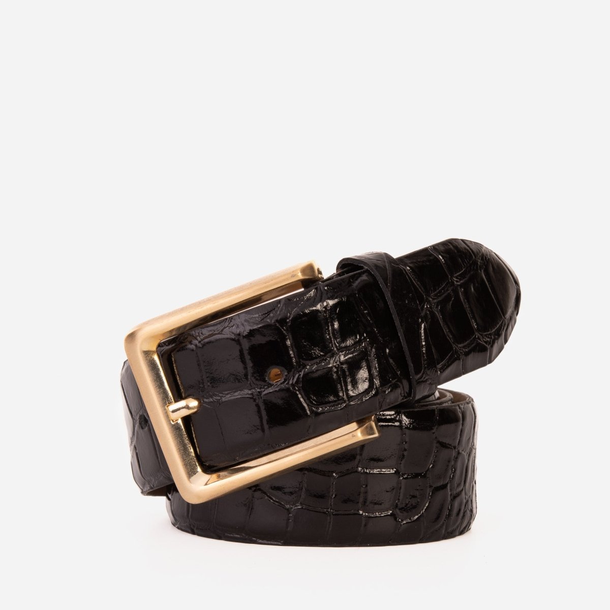 The Strat Black Leather Belt - TLW Shoes