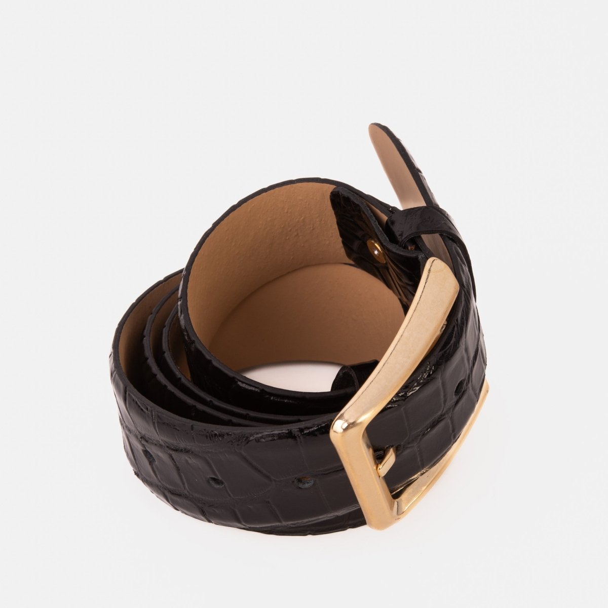 The Strat Black Leather Belt - TLW Shoes