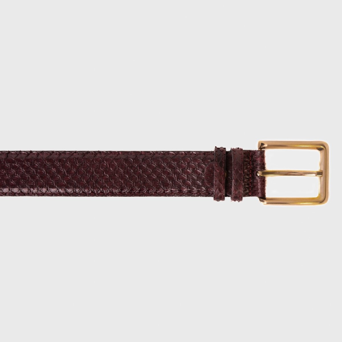 The Bethesda Burgundy pythn Sneak Leather Belt - TLW Shoes