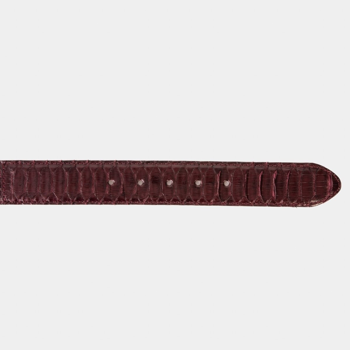 The Bethesda Burgundy pythn Sneak Leather Belt - TLW Shoes