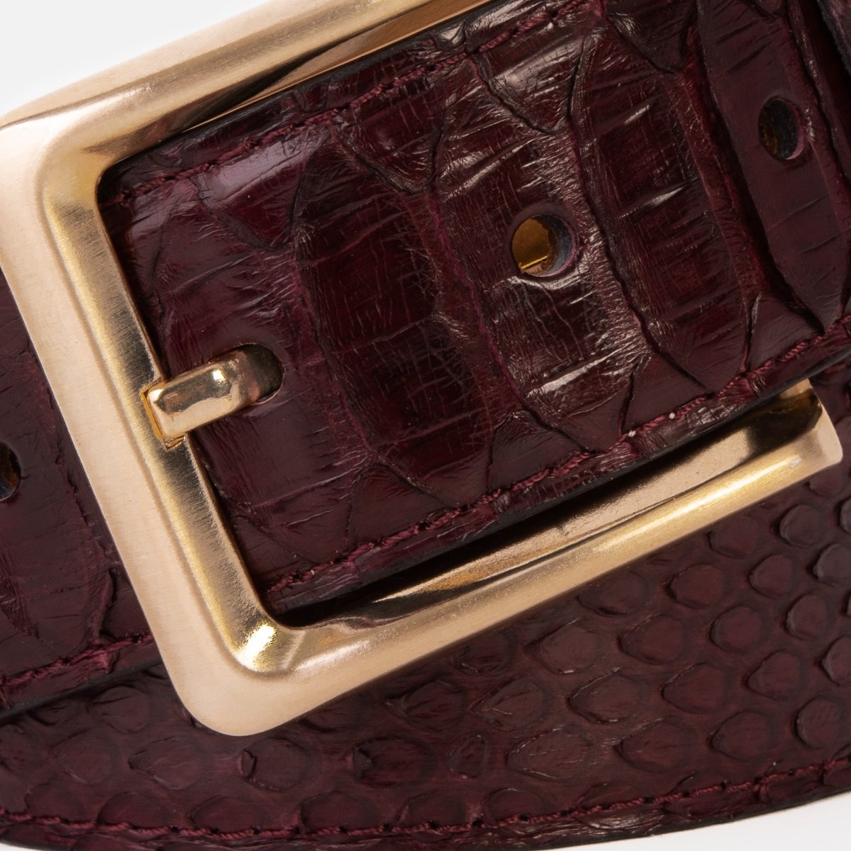 The Bethesda Burgundy pythn Sneak Leather Belt - TLW Shoes